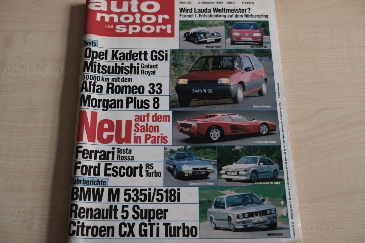 Deckblatt Auto Motor und Sport (20/1984)